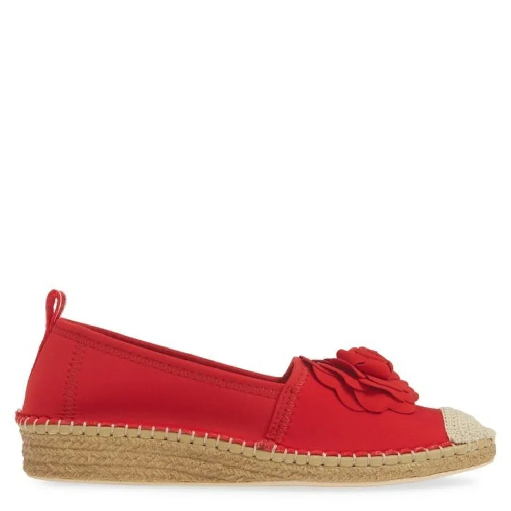 Taryn Rose Quincy Shiny Espadrille Red Sangria 6